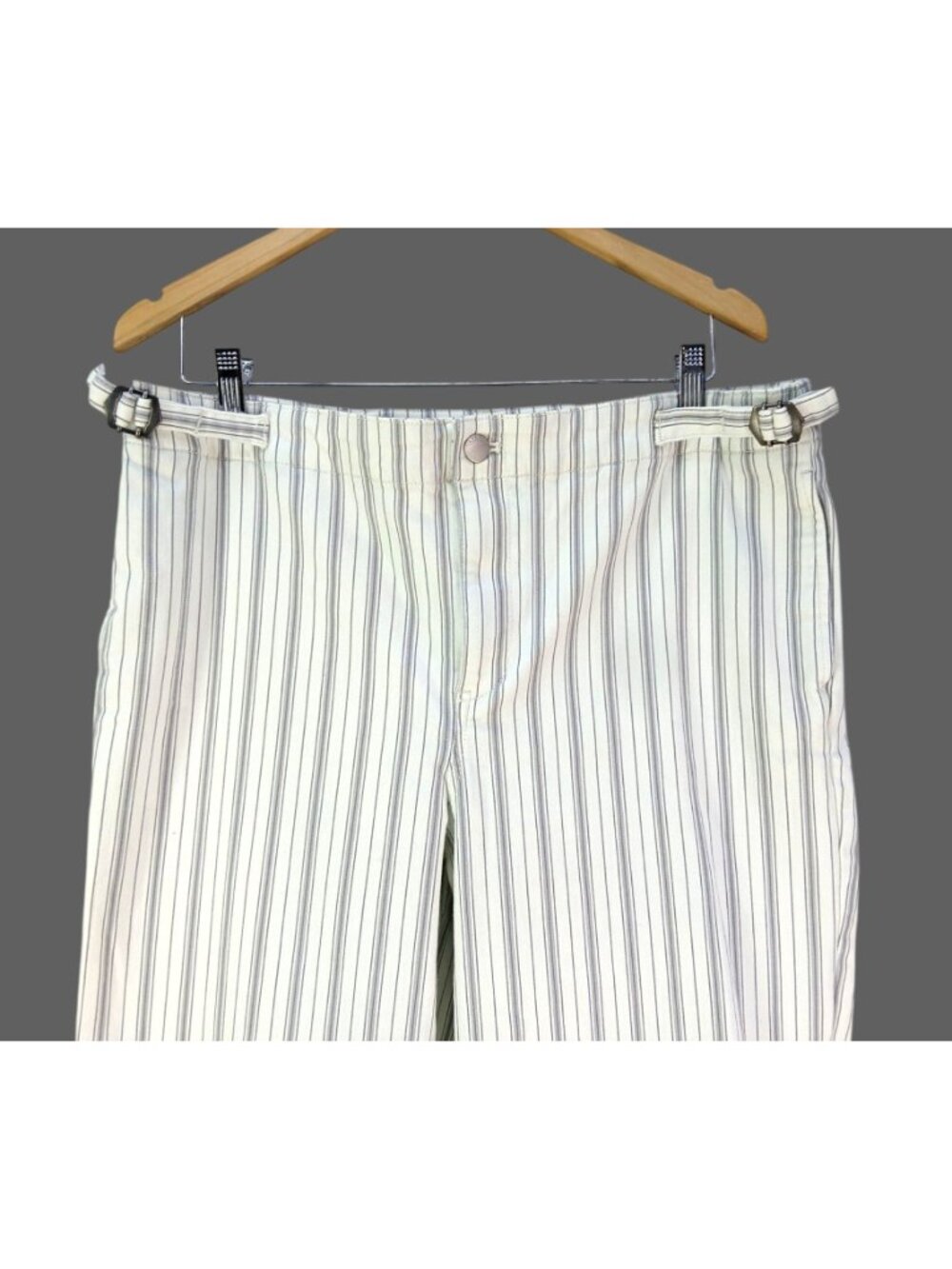 Talbots Womens Striped Capri Pants Size 14 Waist Tab Straight Ankle Jeans Hillsi - Picture 3 of 13